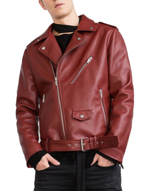 HugMe.fashion Leather Jacket Slim Biker Motorcycle...